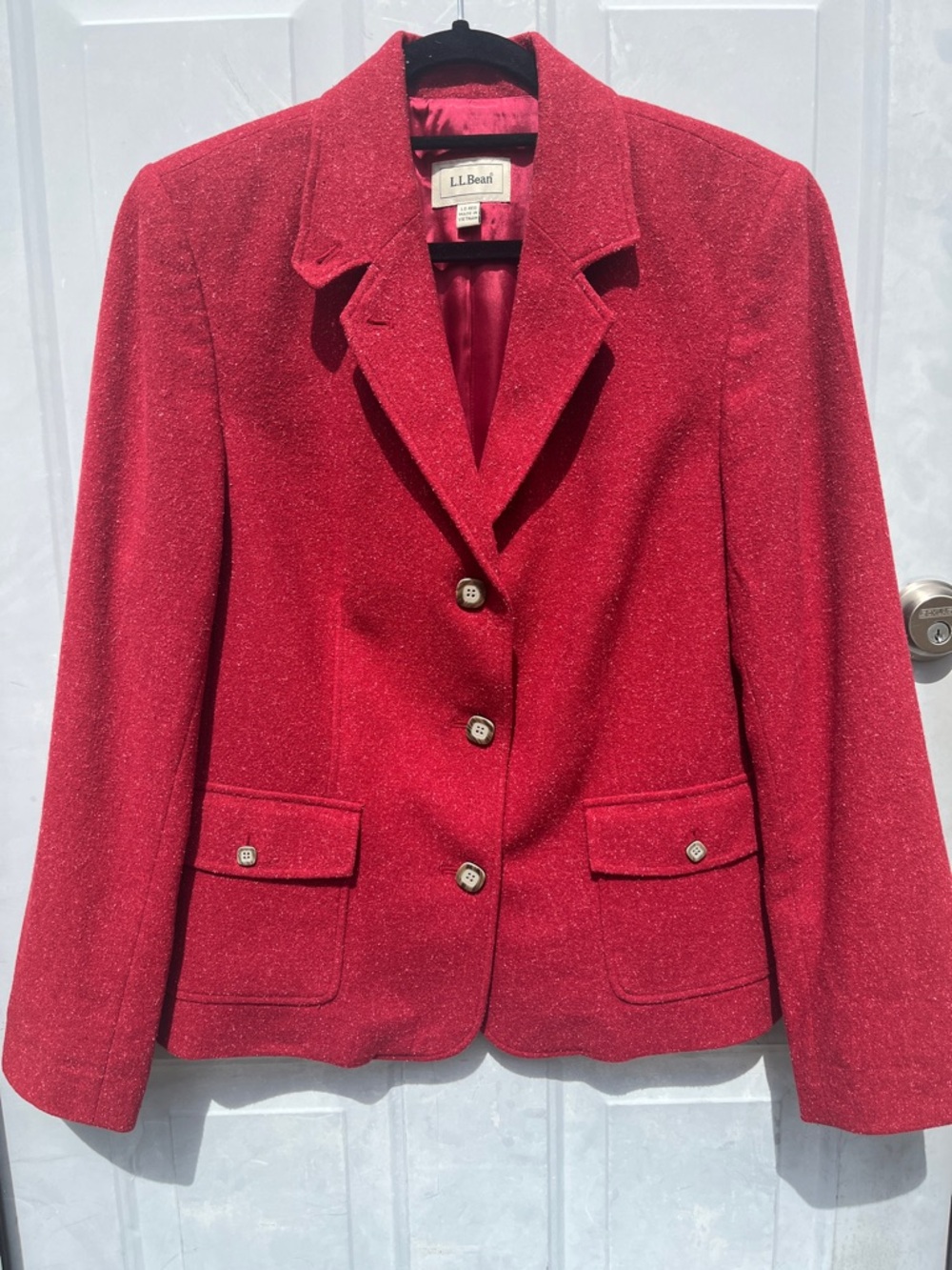 Vintage L.L. Bean Red Wool Blend Blazer